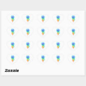 Sticker Cœur Méduse arc-en-ciel (Feuille)