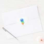 Sticker Cœur Méduse arc-en-ciel (Enveloppe)