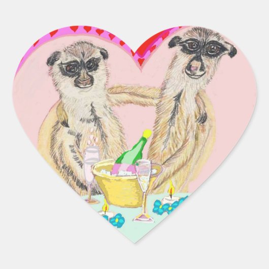 Sticker Cœur Meerkat Love (Devant)