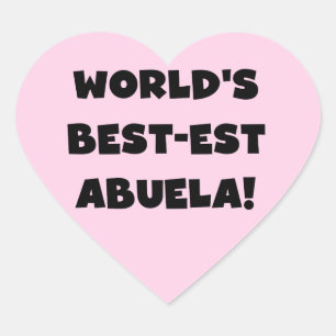 Sticker Cœur Meilleur cadeau d'Abuela noir et blanc au monde