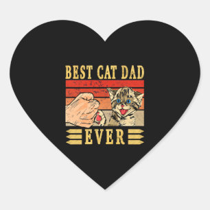 Sticker Cœur Meilleur Chat Papa Jamais Chat Papa Fête des pères