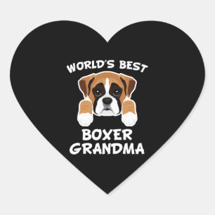 Sticker Cœur Meilleur chien de chien de grand-mère de boîte