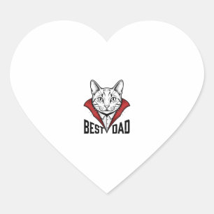 Sticker Cœur Meilleur design de gravure vintage de chat vampire