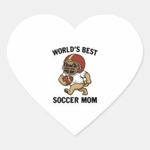 STICKER CŒUR MEILLEUR MOM DE FOOTBALL DU MONDE - JOUEUR DE CARL