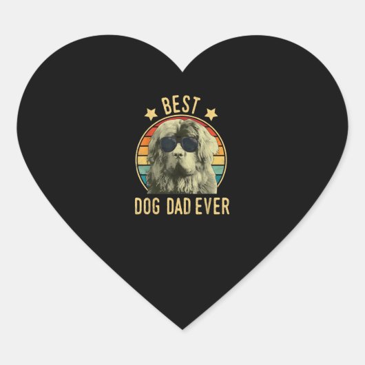 Sticker Cœur Meilleur Newfounddad (Devant)