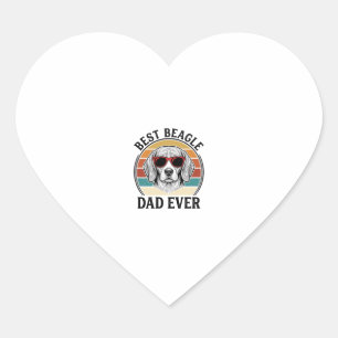 Sticker Cœur Meilleur papa Beagle de tous les temps Design de t