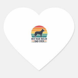 Sticker Cœur Meilleur Papa Blue Heeler Ever Vintage Design Papa