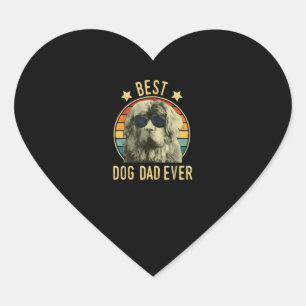 Sticker Cœur Meilleur papa cadeau papa de terre-neuve