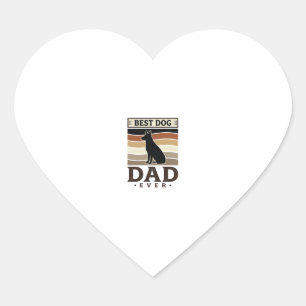 Sticker Cœur Meilleur papa chien de tous les temps Design vinta