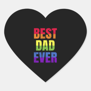 Sticker Cœur Meilleur Papa jamais - Meilleure Papa Pride LGBT