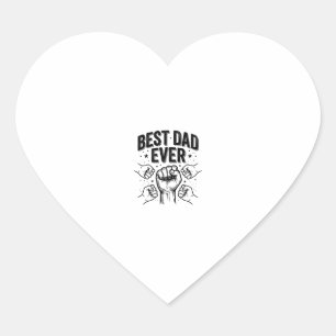 Sticker Cœur Meilleur Papa Jamais Poing Vintage Design de T-Shi