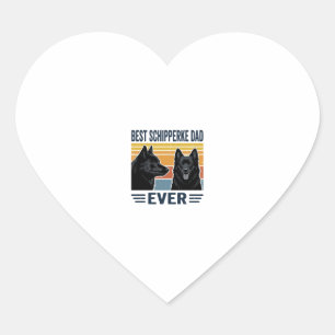Sticker Cœur Meilleur Papa Schipperke Jamais Design Vectoriel R