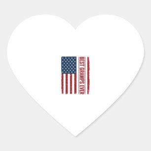 Sticker Cœur Meilleur Papi Patriote Drapeau Vector Design_1