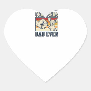Sticker Cœur Meilleur père Chihuahua de tous les temps Design d