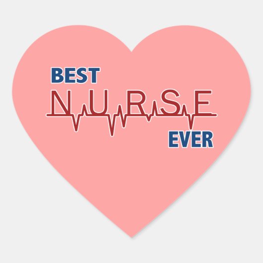 Sticker Cœur Meilleure infirmière jamais (Devant)