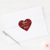 Sticker Cœur Meilleure maman Jamais Coeurs Rouge Roses Floral (Enveloppe)