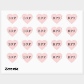 Sticker Cœur Meilleurs amis pour toujours rose (Feuille)