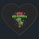 Sticker Cœur Mele Kalikimaka Hawaiian Christmas Palm Tree Light<br><div class="desc">Mele Kalikimaka Hawaiian Christmas Palm Tree Light</div>