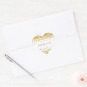 Sticker Cœur Merci à bille en or Confetti (Enveloppe)