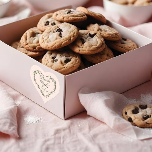 Sticker Cœur Merci Cake Boulangerie d'affaires Wreath Whisk Spo