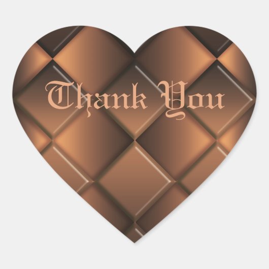 Sticker Cœur Merci. Coeur au chocolat. (Devant)