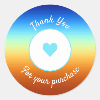 Sticker Coeur Merci d'affaires Couleurs Sunrise