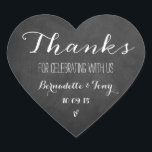 Sticker Cœur Merci D'Avoir Célébré Avec Nous ! Merci mariage<br><div class="desc">Merci D'Avoir Célébré Avec Nous ! Stickers Merci mariage</div>