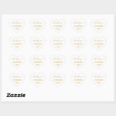 Sticker Cœur Merci de graduation 2025 Gold Script (Feuille)
