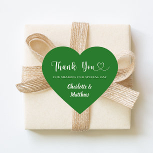 Sticker Cœur Merci de partager notre jour de mariage vert ivoir