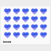 Sticker Cœur Merci Deep Blue Cloud Abstrait Art Mariage (Feuille)