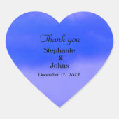 Sticker Cœur Merci Deep Blue Cloud Abstrait Art Mariage (Devant)
