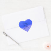 Sticker Cœur Merci Deep Blue Cloud Abstrait Art Mariage (Enveloppe)