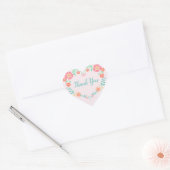 Sticker Cœur Merci du coeur floral (Enveloppe)