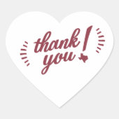 Sticker Cœur Merci du Texas, marron (Devant)