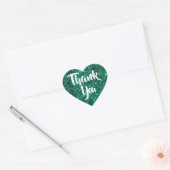 Sticker coeur Merci Emerald Parties scintillant (Enveloppe)