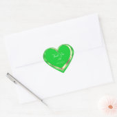 Sticker Cœur Merci Favori Cœur Doré Mariage Vert (Enveloppe)