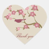 Sticker Coeur Merci Fleur Mauve Gris (Devant)