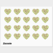 Sticker Coeur Merci Fleur Mauve Vert (Feuille)