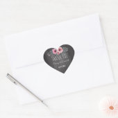 Sticker Cœur Merci Floral | Mariage Favor Chalkboard (Enveloppe)