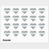 Sticker Cœur Merci gris bleu hiver Mariage favori Tags (Feuille)