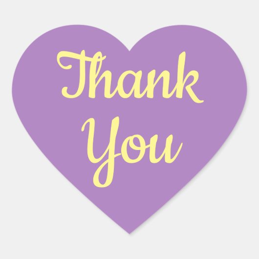 Sticker Cœur Merci jaune pourpre (Devant)