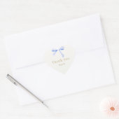 Sticker Cœur Merci Mariage à ruban bleu tendance (Enveloppe)
