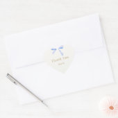 Sticker Cœur Merci Mariage à ruban bleu tendance (Enveloppe)