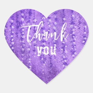 Sticker Cœur Merci Mariage Lilac Lupines