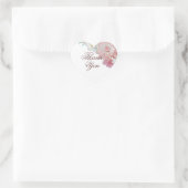 Sticker Cœur Merci Mariage rose (Sac)