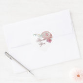 Sticker Cœur Merci Mariage rose (Enveloppe)