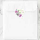 Sticker Cœur Merci Mariage rose et bleu (Sac)