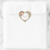 Sticker Cœur Merci Mariage rose floral préféré (Sac)