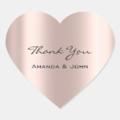 Sticker Cœur Merci Mariage Rose nuptiale Coeur (Devant)