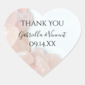 Sticker Cœur Merci Mariage rose Quartz  Favoriser (Devant)